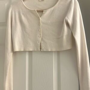 Brandy Melville Off-White Button-Up Cardigan